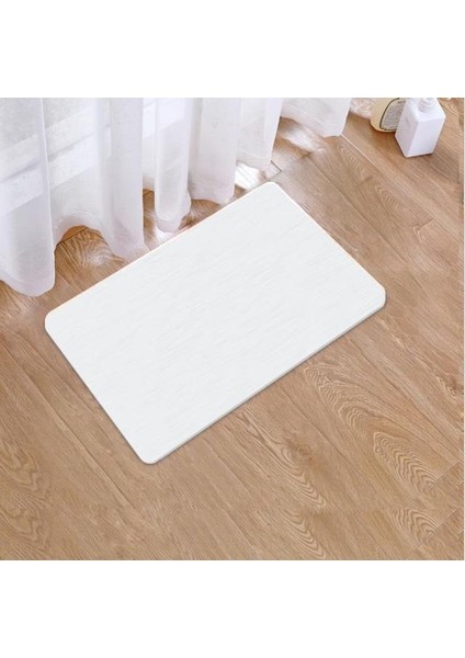 Beyaz 30X30X0.9CM Diatomit Mat Diatomlu Toprak Banyo Paspas Süper Emici Kaymaz Çabuk Kuruyan Banyo Duş Halısı Kapı Ev Kat Mat Banyo Paspası (Yurt Dışından)