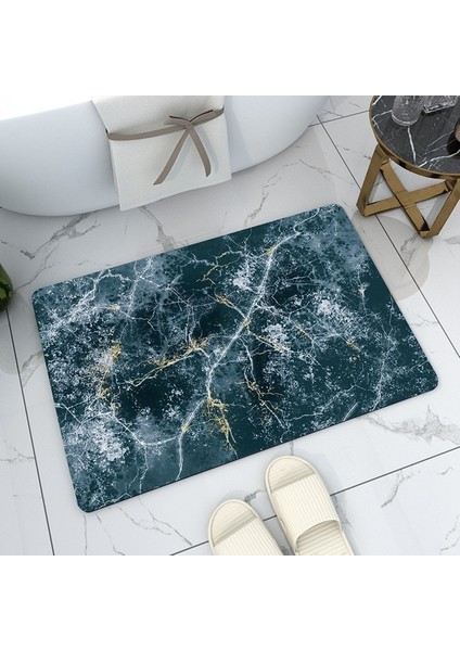 AE52404 60X90CM Banyo Paspası Süper Emici Kaymaz Banyo Paspası Mermer Desen Giriş Paspas Nappa Deri Paspaslar Tuvalet Halı Ev Dekor (Yurt Dışından)