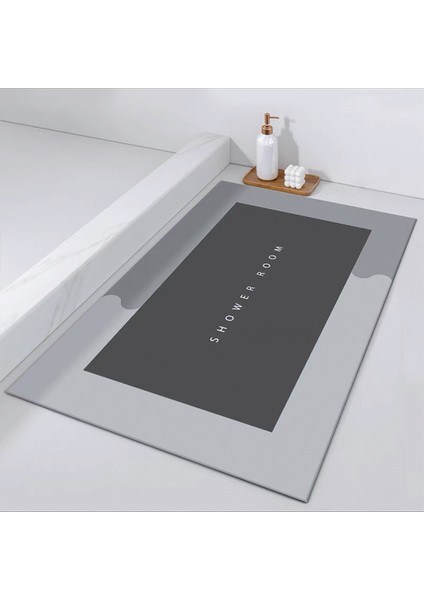 GZN6020 40 cm x 60 cm Banyo Paspas Kaymaz Süper Emici Modern Moda Diyatomlu Toprak Balkon Sundurma Mat Mutfak Mat Minimalist Giriş Paspası (Yurt Dışından)