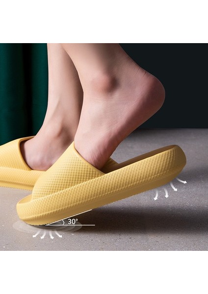 Sarı 44 (45) Süper Yumuşak Ev Terlik Kaymaz Kalın Taban Banyo Duş Için Kadın Erkek Zapatillas De Hombre (Yurt Dışından)