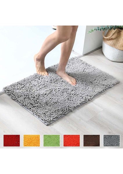 Mavi 50X160CM Düz Renk Yumuşak Peluş Şönil Kaymaz Banyo Banyo Paspas Su Emme Zemin Kapı Mat Tuvalet Halı Ev Dekorasyon Halı (Yurt Dışından) fiyatları