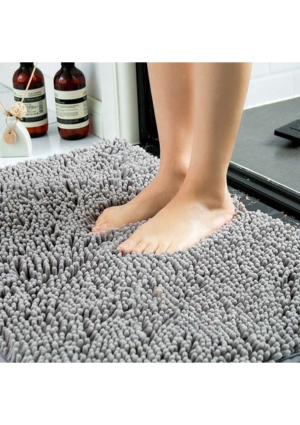 Mavi 50X160CM Düz Renk Yumuşak Peluş Şönil Kaymaz Banyo Banyo Paspas Su Emme Zemin Kapı Mat Tuvalet Halı Ev Dekorasyon Halı (Yurt Dışından) fırsatları