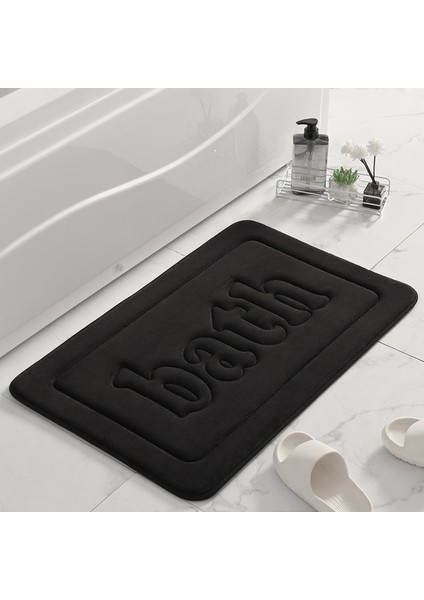 Banyo Siyah 50X80CM Inyahome Battaniyeler Banyo Paspasları Banyo Için Halılar Su Emici Zemin Kapalı Kapı Mat Açık Mutfak Halısı Duş Halısı Beyaz (Yurt Dışından)