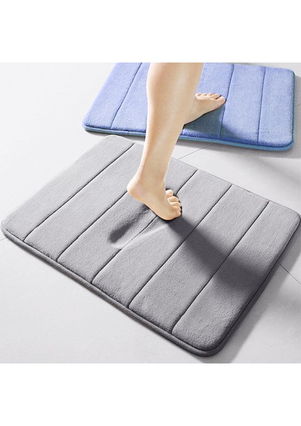 Açık Mavi 500MMX800MM 50X80CM Ev Banyo Paspası Mercan Polar Banyo Halısı Su Emme Kaymaz Bellek Köpük Emici Yıkanabilir Halı Tuvalet Zemin Mat (Yurt Dışından) fiyatları