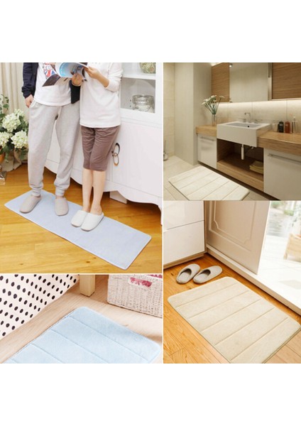 Açık Mavi 500MMX800MM 50X80CM Ev Banyo Paspası Mercan Polar Banyo Halısı Su Emme Kaymaz Bellek Köpük Emici Yıkanabilir Halı Tuvalet Zemin Mat (Yurt Dışından) fırsatları