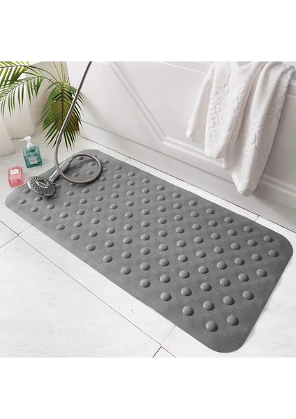 Gri Banyo Paspası 400MM x 700MM 1pc Kauçuk Banyo Kaymaz Mat Emniyet Duşu Kaymaz Banyo Paspası Yumuşak Büyük Kaymaz Mat Vantuzlu Taşınabilir Banyo Paspası (Yurt Dışından)
