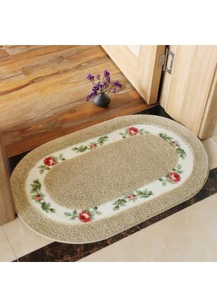 Deve 40X60 cm Oval Şekil Banyo Paspas Çiçek Tarzı Banyo Halıları Uzun Boy Yatak Odası Balkon Zemin Halıları Küvet Yan Paspas Tuvalet 45*120 cm (Yurt Dışından)
