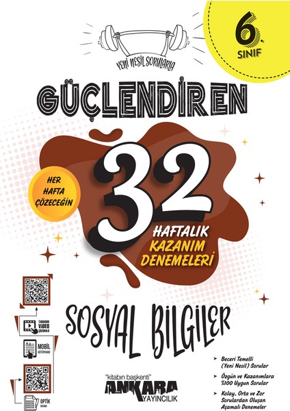 2024 Güncel 6.Sınıf Sosyal Bilgiler Güçlendiren Soru Bankası ve 32 Haftalık Deneme Seti Nesil