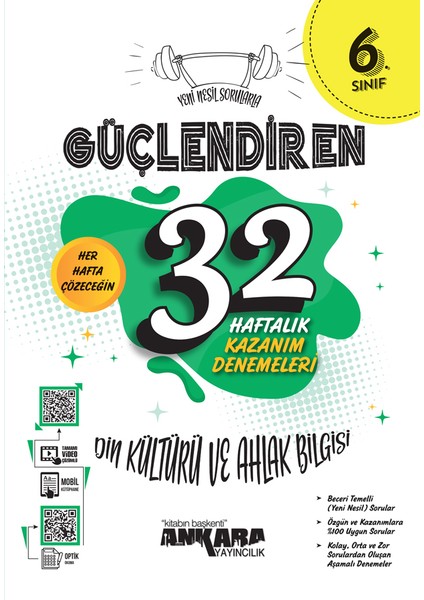 2024 Güncel 6.Sınıf Din Kültürü Kültürü ve Ahlak Bilgisi Güçlendiren 32 Haftalık Deneme Nesil Eğitici