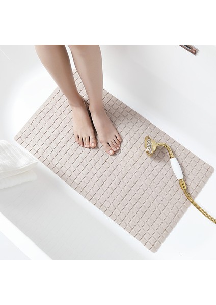 Kayısı Rengi 400 mm x 710 mm Kalınlık Pvc Banyo Kaymaz Mat Banyo Duş Mat Yer Minderi Küvet Mat Masaj Mat Vantuz, Drenaj Deliği (Yurt Dışından)