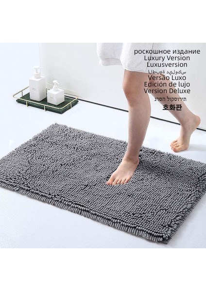 Siyah Mavi Lüks 60X90 cm Banyo Dekor Kaymaz Banyo Paspas Süper Su Emici Halı Seti Banyo Halısı Battaniye Atar Duş Tuvalet Paspaslar (Yurt Dışından)