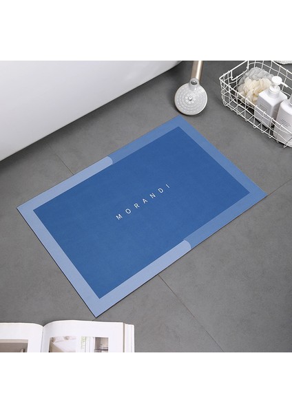 Mavi-Dikdörtgen 40X60 Süper Emici Ev Banyo Paspas Halı Kaymaz Banyo Mutfak Paspaslar Ev Oturma Odası Giriş Kapı Mat Dekor Yıkanabilir Halı. (Yurt Dışından)