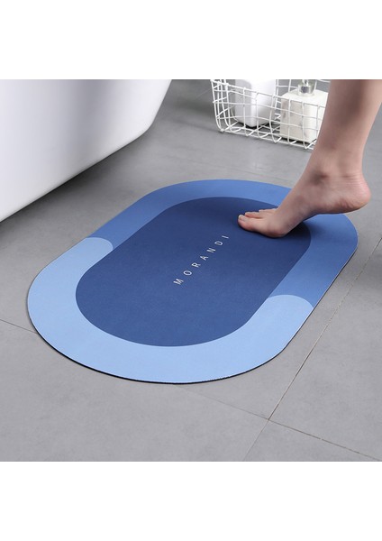 Mavi-Dikdörtgen 40X60 Süper Emici Ev Banyo Paspas Halı Kaymaz Banyo Mutfak Paspaslar Ev Oturma Odası Giriş Kapı Mat Dekor Yıkanabilir Halı. (Yurt Dışından)