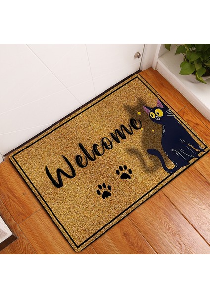 BJW-4060-211008 (8) 400MMX600MM Mutfak Halı Paspaslar Oturma Odası Için Hoş Geldiniz Mat Hayvan Sevimli Kedi Paspas Mutfak Mat Banyo Kaymaz Halı Kapı Halı (Yurt Dışından)