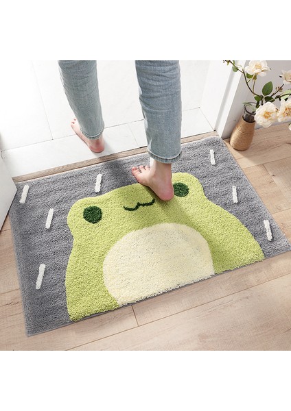 12 45X65CM Kurbağa ve Ayı Akın Banyo Paspas Ev Dekorasyon Paspas Kaymaz Emici Banyo Paspas Süper Yumuşak Elyaf Banyo Halısı (Yurt Dışından) modelleri