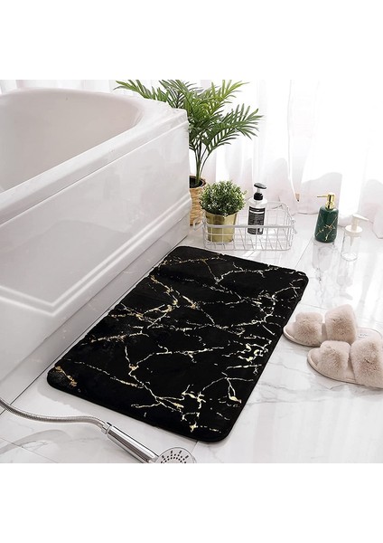Mermer Pembe 80X120 cm Inyahome Mermer Banyo Halıları Kaymaz Siyah Altın Banyo Paspasları Banyo Için Ultra Yumuşak Yıkanabilir Banyo Paspasları Paspaslar Halı (Yurt Dışından) fiyatları