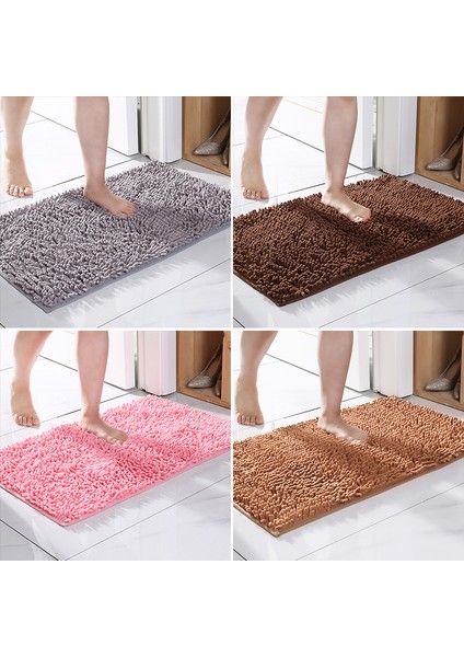 Ch-07 30X50CM Inyahome Peluş Mikrofiber Kaymaz Yumuşak Banyo Halısı Emici Makinede Yıkanabilir Şönil Banyo Paspas Hızlı Kuru Sevişmek Banyo Halısı (Yurt Dışından)