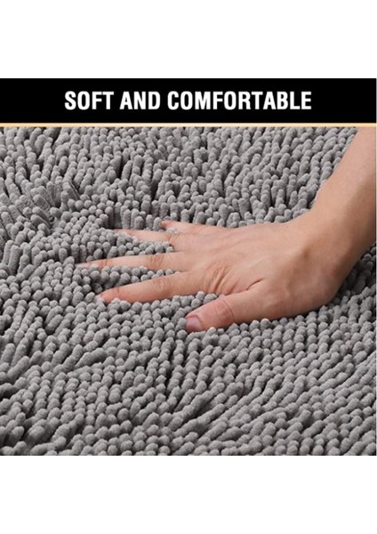 Ch-07 30X50CM Inyahome Peluş Mikrofiber Kaymaz Yumuşak Banyo Halısı Emici Makinede Yıkanabilir Şönil Banyo Paspas Hızlı Kuru Sevişmek Banyo Halısı (Yurt Dışından)
