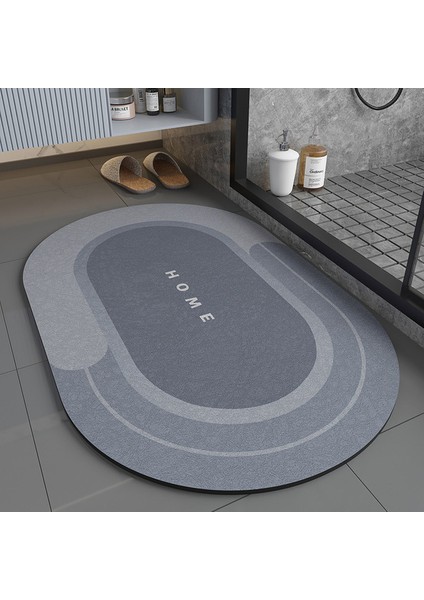Oval Mavi 50X80 cm Diatom Çamur Kaymaz Mat Banyo Banyo Halısı Süper Emici Ön Kapı Mat Banyo Malzemeleri Diatom Çamur Zemin Üzerinde Banyo Paspası (Yurt Dışından)