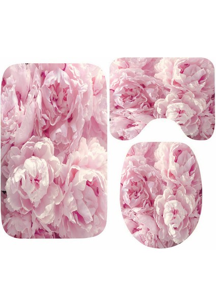 J 50X80CM 3 Adet Eski Püskü Pembe Victoria Güller Çiçek Banyo Paspası Banyo Için Zarif Çiçekler Tuvalet Paspası Seti Modern Kaymaz Çiçek Duş Halısı Halı (Yurt Dışından) modelleri