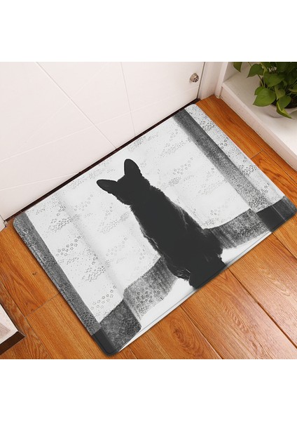 BJW-4060-211008 (14) 400MMX600MM Mutfak Halı Paspaslar Oturma Odası Için Hoş Geldiniz Mat Hayvan Sevimli Kedi Paspas Mutfak Mat Banyo Kaymaz Halı Kapı Halı (Yurt Dışından)
