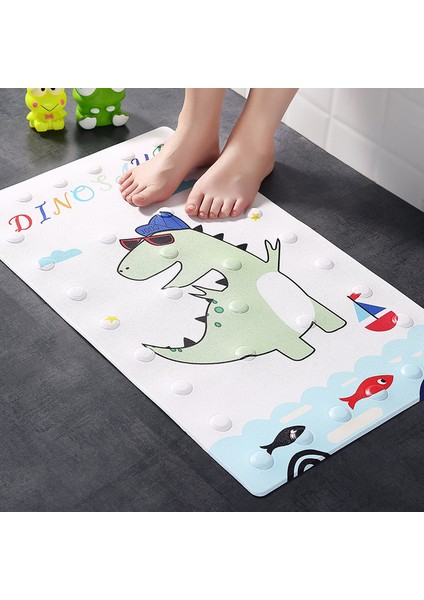 H Yaklaşık 50X80 cm Vantuzlu 1 Adet Banyo Duş Matı Bebek Güvenliği Banyo Kaymaz Mat Karikatür Hayvan Pu Masaj Pedleri Su Geçirmez Tuvalet Halı (Yurt Dışından)