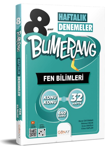 8. Sınıf Fen Bilimleri Bumerang Haftalık Denemeler