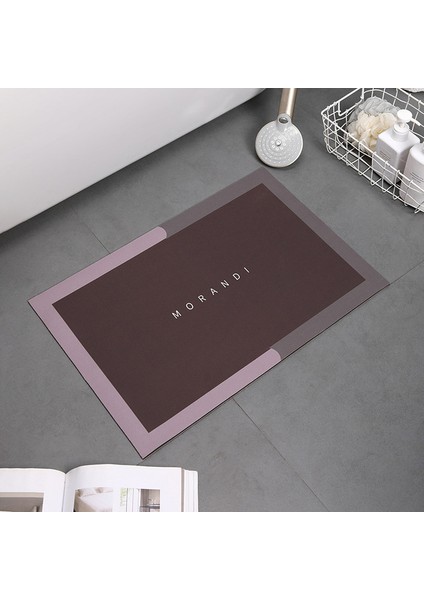 Kahverengi Dikdörtgen 50X80 Modern Banyo Banyo Paspas Diatom Çamur Kaymaz Halı Küvet Zemin Halısı Duş Paspas Hafızalı Köpük Mat (Yurt Dışından)