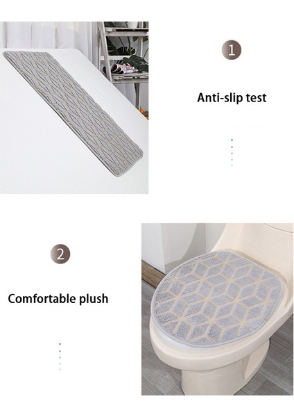 Beyaz 1 Adet Flanel Tuvalet Tuvalet Paspas Banyo Halı Baskı Şerit Bronzlaştırıcı Kaymaz Mat Emici Ayak Pedi Banyo Banyo Aksesuarları (Yurt Dışından) fiyatları