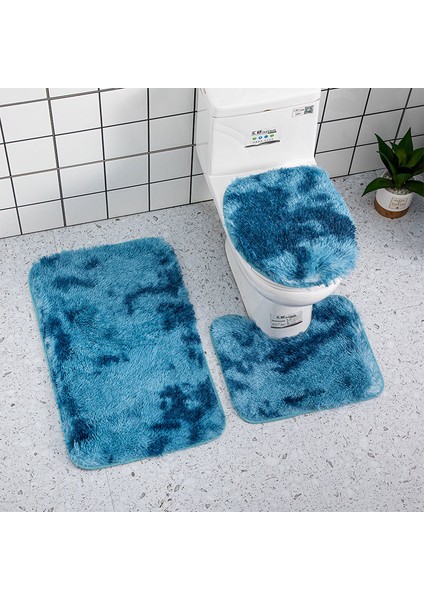 Sarı 3 Adet Banyo Paspas Seti Banyo Ipek Kravat-Boya Tuvalet Yumuşak Kaymaz Halı Duş Halıları Tuvalet Kapak Kapak Paspaslar Koridor Için (Yurt Dışından)