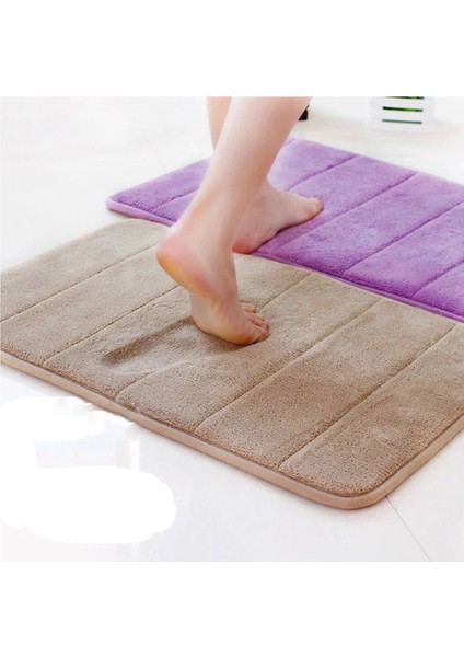 Mor 40-60 cm Ev Banyo Paspas Kaymaz Banyo Halısı Yumuşak Mercan Polar Hafızalı Köpük Halı Mat Mutfak Tuvalet Zemin Dekor Yıkanabilir 8 Renk (Yurt Dışından) modelleri