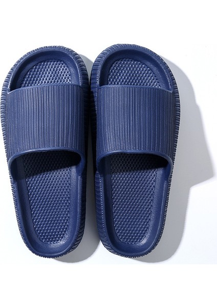 Derin Mavi 44 (45) Süper Yumuşak Ev Terlik Kaymaz Kalın Taban Banyo Duş Için Kadın Erkek Zapatillas De Hombre (Yurt Dışından)