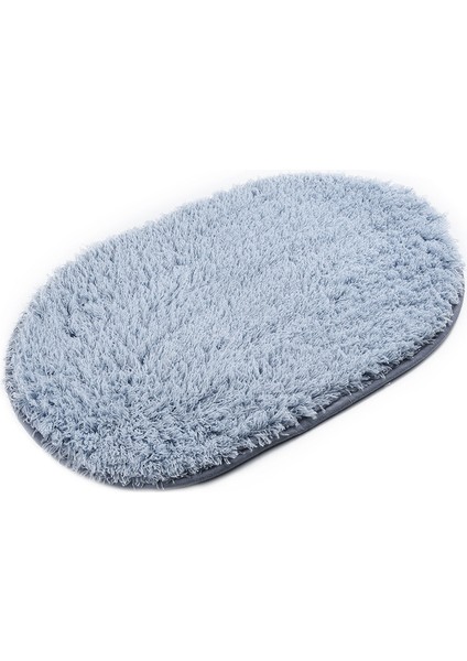 Gri Kaymaz Banyo Paspasları Hafızalı Köpük Banyo Halısı Elips Paspaslar Yumuşak Su Emme Banyo Paspasları Tuvalet Zemin Kapı Halısı Kalın Halılar (Yurt Dışından)