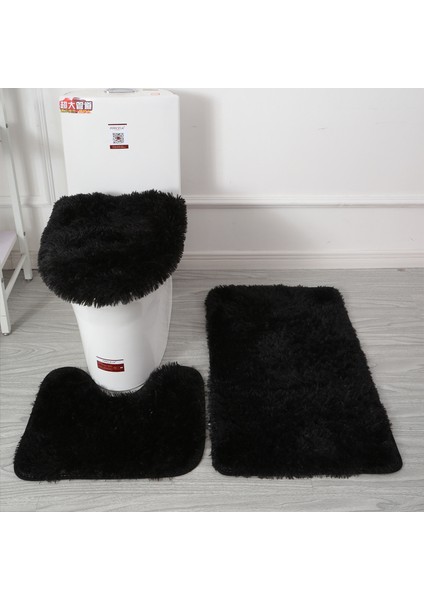 Açık Gri 1pc 45X50CM 1-3pcs Peluş Banyo Banyo Paspas Seti Kaymaz Tuvalet Halıları ve Tuvalet Kapağı Kapağı Banyo Için Yumuşak Tüylü Duş Halısı Paspaslar (Yurt Dışından)