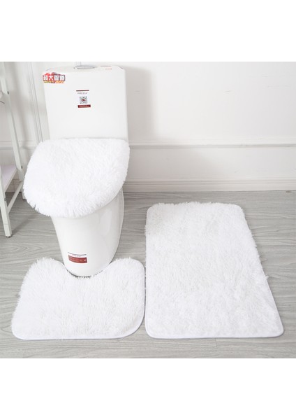 Açık Gri 1pc 45X50CM 1-3pcs Peluş Banyo Banyo Paspas Seti Kaymaz Tuvalet Halıları ve Tuvalet Kapağı Kapağı Banyo Için Yumuşak Tüylü Duş Halısı Paspaslar (Yurt Dışından)