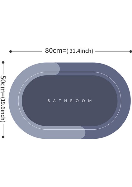 YS002-L1 50CMX80CM Süper Emici Banyo Paspası 31.4 "x 19.6" Hızlı Kuruyan Halı Kaymaz Zemin Mat Giriş Kapısı Mat Banyo Tuvalet Mutfak Halısı (Yurt Dışından) fırsatları