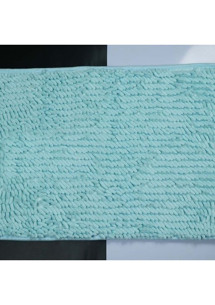 Gök Mavisi 30X50 cm 12X20 Inç Yinzam Lüks Banyo Paspas Dekorasyon Kaymaz Banyo Halısı Süper Su Emici Şönil Halı Duş Için Ayak Paspasları (Yurt Dışından)