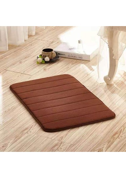 Y69-KAHVERENGI 40X60 cm Banyo Paspas Banyo Halısı Su Emme Halı Shaggy Bellek Köpük Banyo Paspas Mutfak Zemin Banyo Halıları ve Mat Seti Duş Matı (Yurt Dışından)