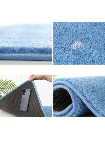 Pembe 80X120 cm Düz Renk Kabarık Banyo Paspas Kaymaz Banyo Halıları Paspas Tuvalet Emici Zemin Halı Yanında Küvet Lavabo Yıkanabilir (Yurt Dışından) modelleri