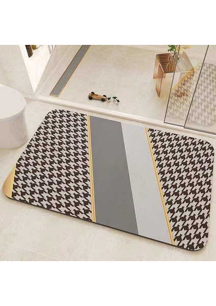 A12 40-60CM Banyo Emici Ped Halı Oval Diatom Çamur Su Emici Banyo Paspas Hızlı Kuruyan Kaymaz Tuvalet Paspaslar Mutfak Kapı (Yurt Dışından)