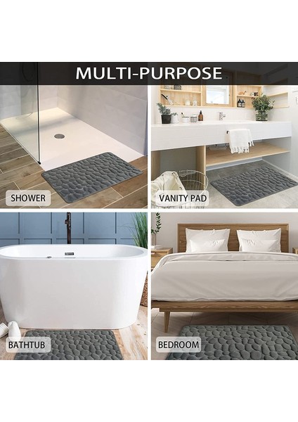 Lacivert 1 50X80 cm Arnavut Kaldırımı Kabartmalı Banyo Banyo Paspas Mercan Polar Kaymaz Halı Küvet Zemin Halı Duş Odası Paspas Hafızalı Köpük Ped (Yurt Dışından) modelleri
