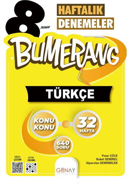 Günay Yayınları Güncel 8. Sınıf Tüm Dersler Bumerang Soru Bankası Yeni Nesil Geliştirilmiş Seti