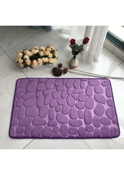 CN1012 40X60 cm Banyo Banyo Paspas 3D Arnavut Kaldırımı Kabartmalı Kaymaz Mat Zemin Halı Su Emici Paspas Bellek Köpük Arnavut Kaldırımı Ayak Mat (Yurt Dışından)
