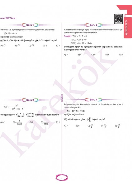 AYT Öncesi Çözülmesi Gereken Son 900 Soru-Sayısal indirimleri