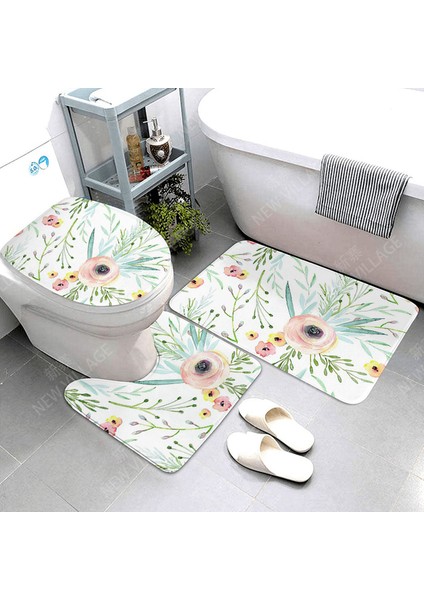 22106SJT-001329- 75X44.45X37.41X38CM Kaymaz Banyo Paspas Banyo Küçük Halı Duş Mat Dekoratif Emici Ayak Mat Giriş Küvet Tuvalet Halısı Morandi Iskandinav Mektubu (Yurt Dışından)