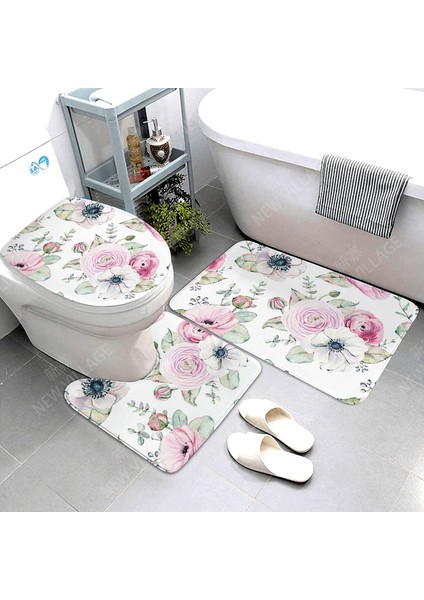 22106SJT-001329- 75X44.45X37.41X38CM Kaymaz Banyo Paspas Banyo Küçük Halı Duş Mat Dekoratif Emici Ayak Mat Giriş Küvet Tuvalet Halısı Morandi Iskandinav Mektubu (Yurt Dışından)