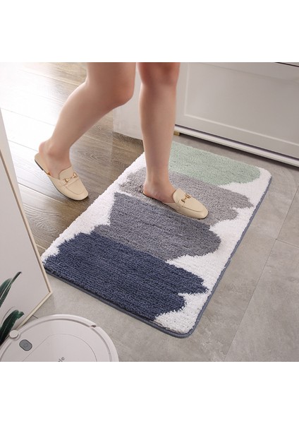 F 50X80CM Özel Sadelik Iskandinav Tarzı Banyo Paspas Kaymaz Flok Banyo Halısı Hızlı Su Emici Zemin Yatak Odası Oturma Odası Halısı (Yurt Dışından) modelleri