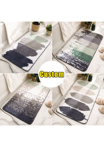 F 50X80CM Özel Sadelik Iskandinav Tarzı Banyo Paspas Kaymaz Flok Banyo Halısı Hızlı Su Emici Zemin Yatak Odası Oturma Odası Halısı (Yurt Dışından) fırsatları