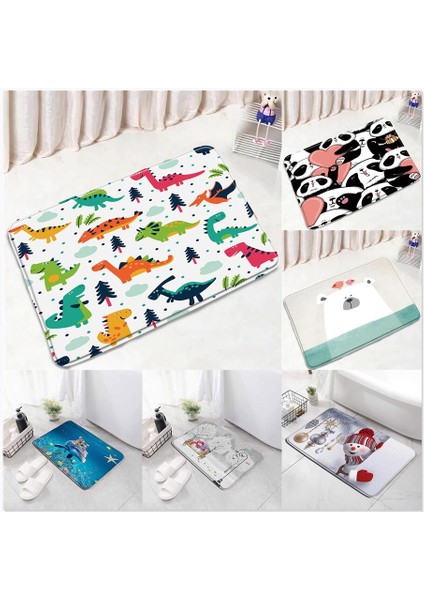 228AI-DD 40X60CM-15.7X23.6IN Karikatür Panda Dinozor Banyo Paspasları Sevimli Hayvanlar Ayı Kardan Adam Çocuk Kat Mat Paspas Banyo Halısı Kaymaz Halı Noel Dekor (Yurt Dışından)