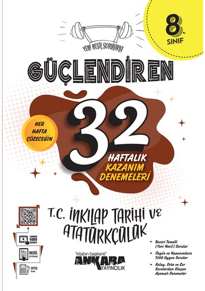 2024 Güncel 8.Sınıf Inkılap Tarihi ve Atatürkçülük Güçlendiren 32 Haftalık Deneme Nesil